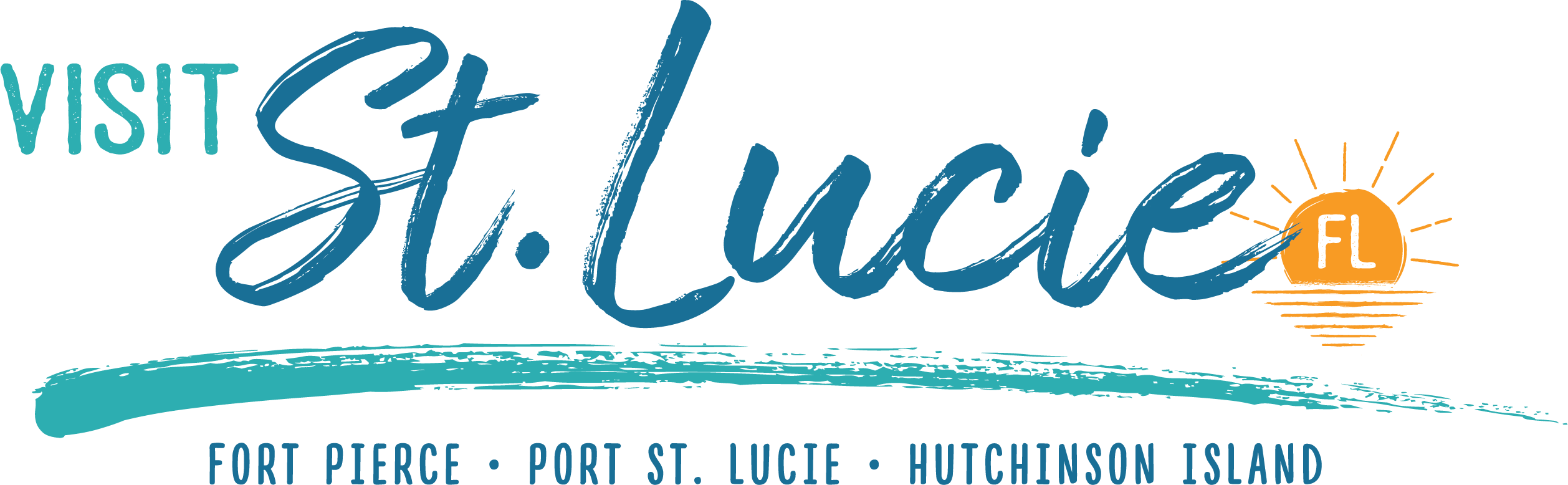 Fort Pierce, Port St. Lucie, Hutchinson Island. Visit St. Lucie Florida... from tides to trails. Graphic of state of Florida with a red flower as a map marker for St. Lucie County
